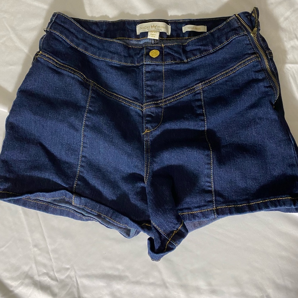 Blue, short jeans